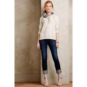 AG ADRIANO GOLDSCHMIED Stevie Cuff High Rise Slim Straight Crop Jeans, Size 25